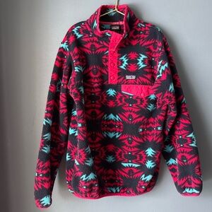 Patagonia‎ snap fleece pink and blue pattern